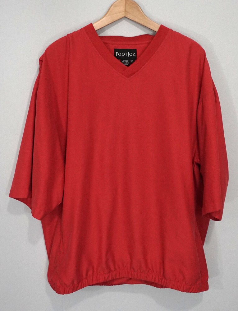 Footjoy Mens Red Golf Pullover Jacket Windbreaker Coat Size XL