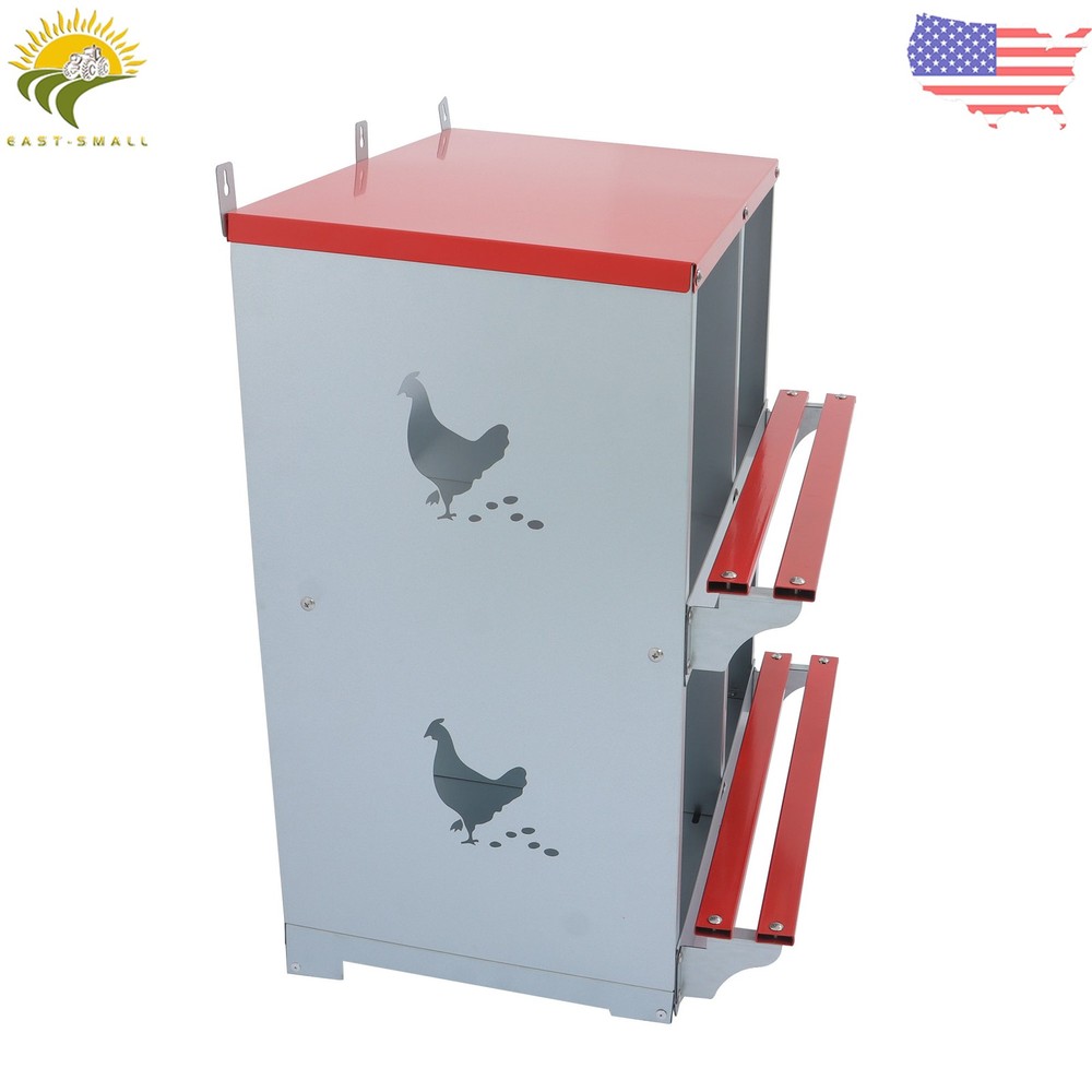 4 Compartment Chicken Nesting Boxes For Hens Metal Poultry Nest Box Wall Mount