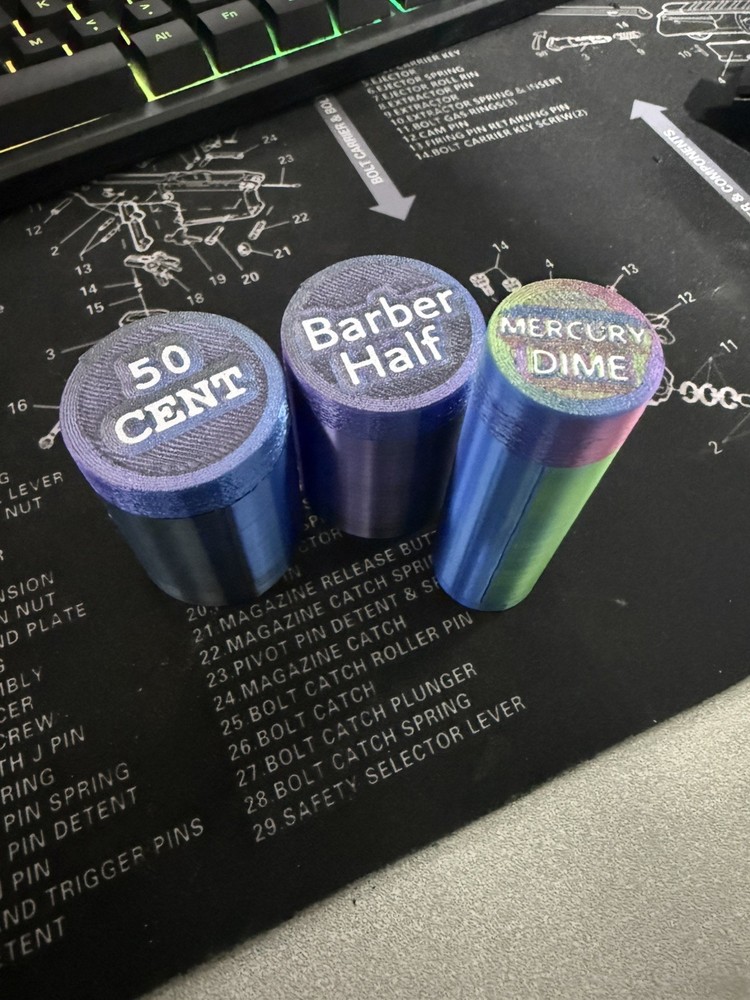Coin Tubes Multiple Sizes and colors 10 pack