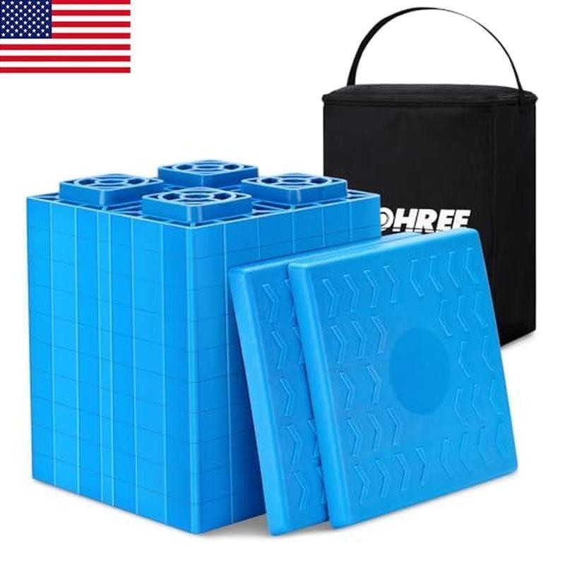 Heavy Duty RV Leveling Blocks 12 Pack Interlocking Storage Bag Sturdy Support US