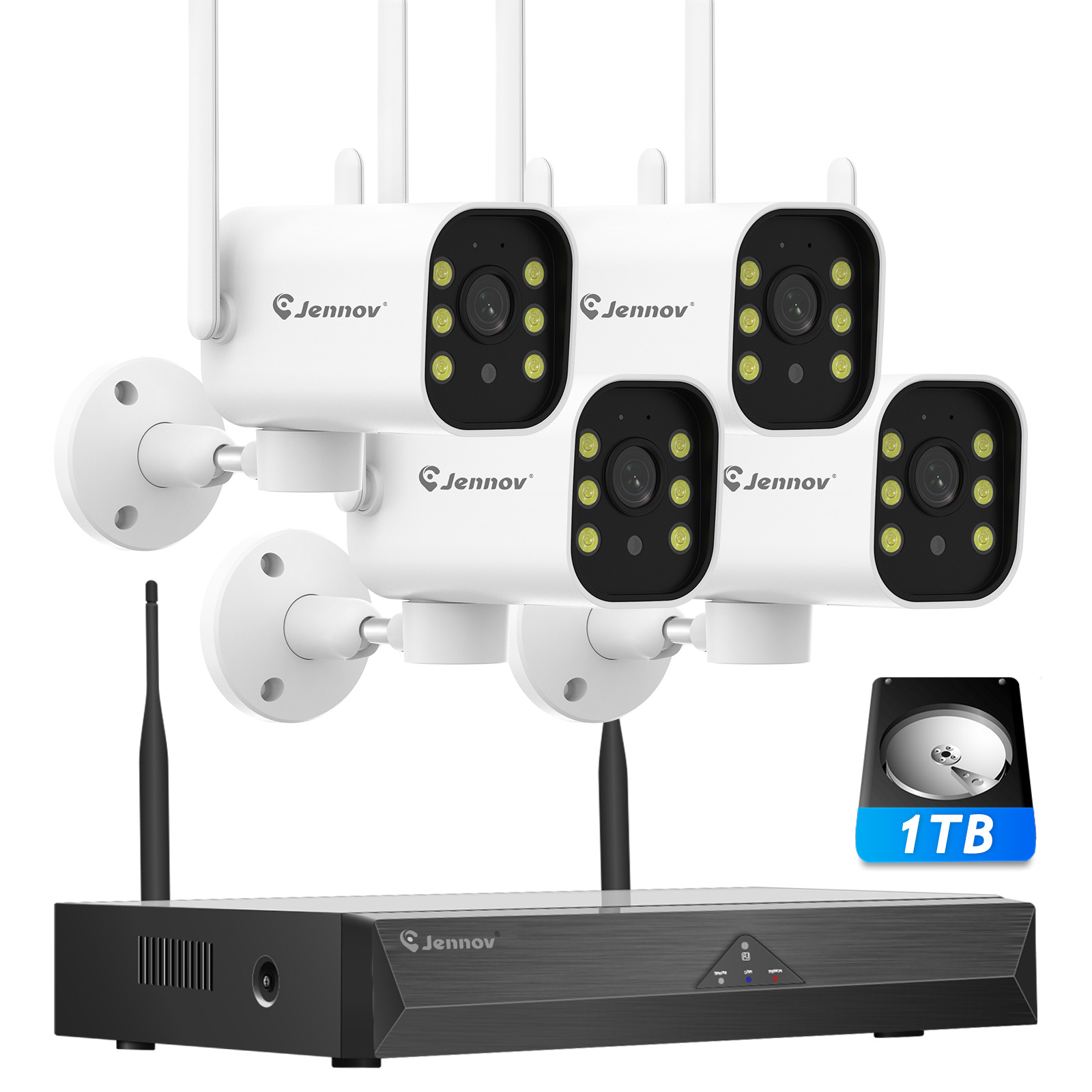 5MP Wireless Security Camera System Metal Outdoor Audio Wifi CCTV 10CH NVR 1TB
