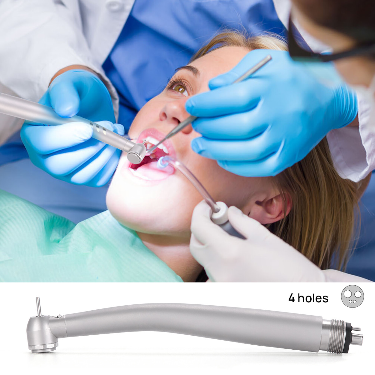 Dental E-generator LED High Speed Ceramic Torque Head Handpiece 2Hole /4Hole