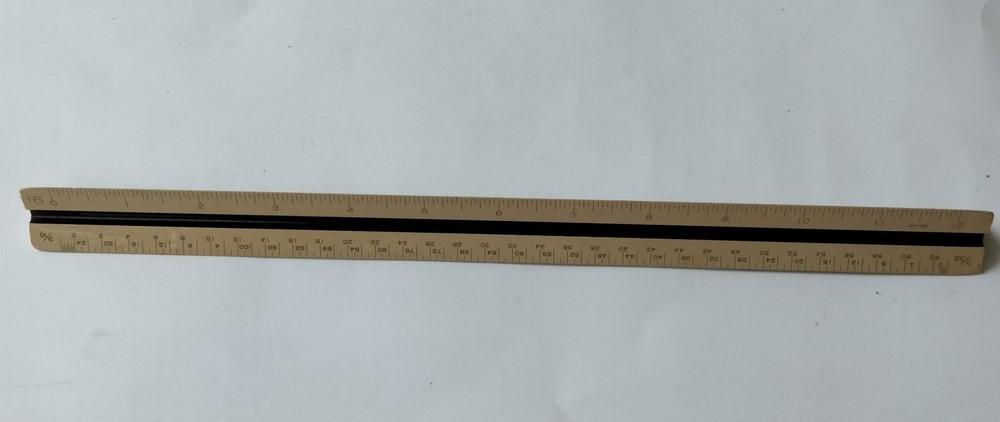 Vtg Charrette 600 Triangle Drafting Ruler Architect Engineering Scale 280600