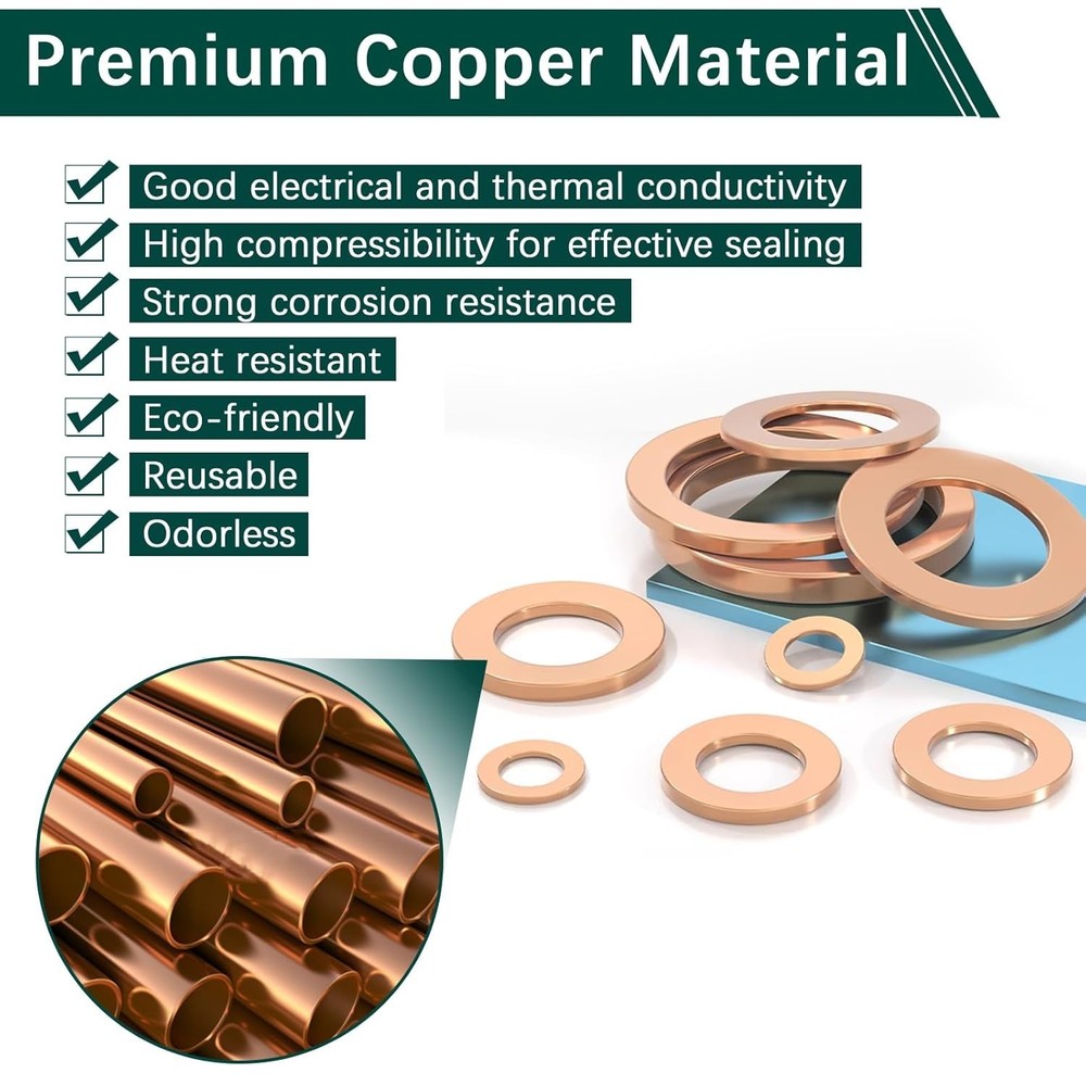 350 PCS Copper Sealing Washers Assortment – Reliable & Durable Solutions