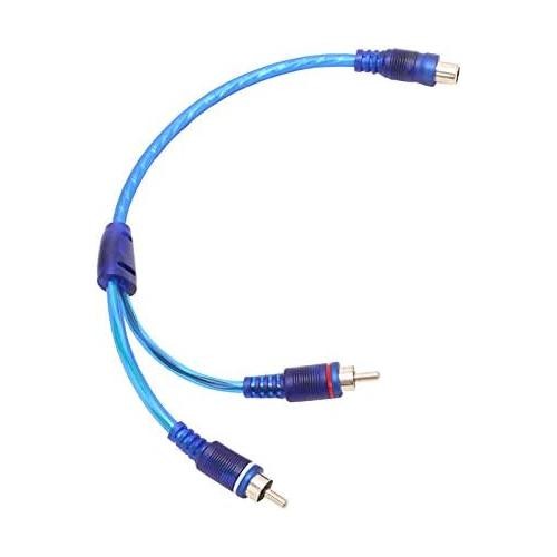 2 Absolute ABC-1F2M BLUE Y-Adapter 1F-2M RCA Interconnect Audio Cables