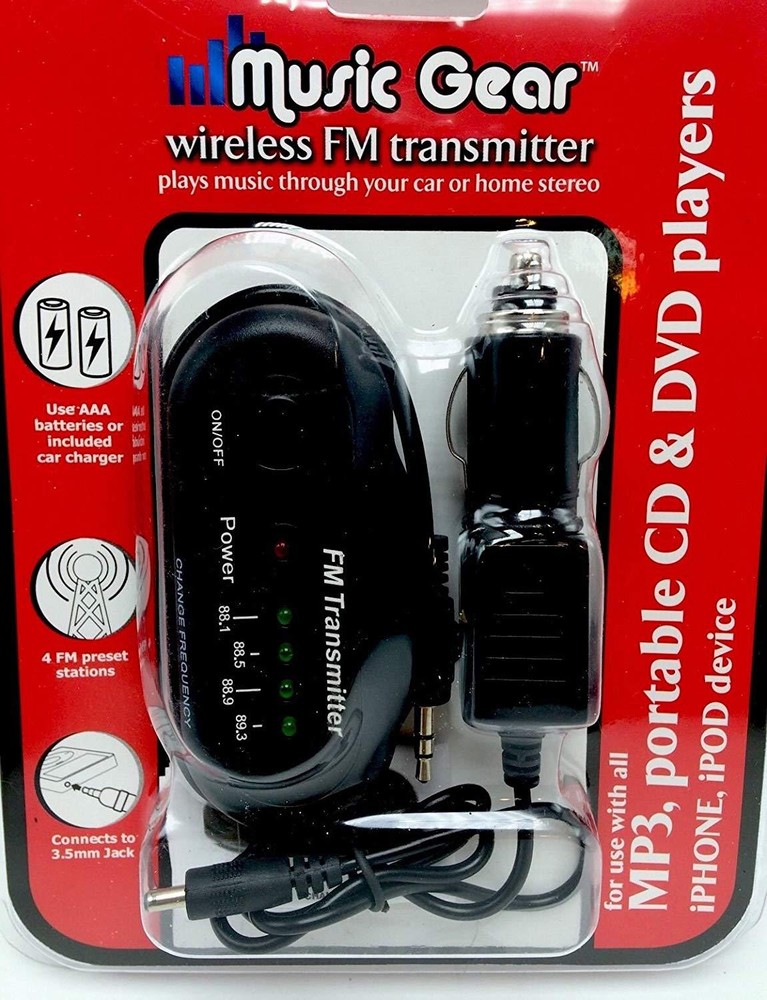 Music Gear Wireless FM Transmitter use w/MP3 Portable CD&DVD iPhone iPod  new