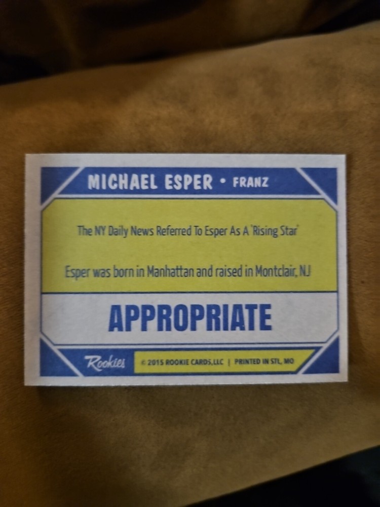 Michael Esper Custom Signed Card From the Broadway Hit Appropriate