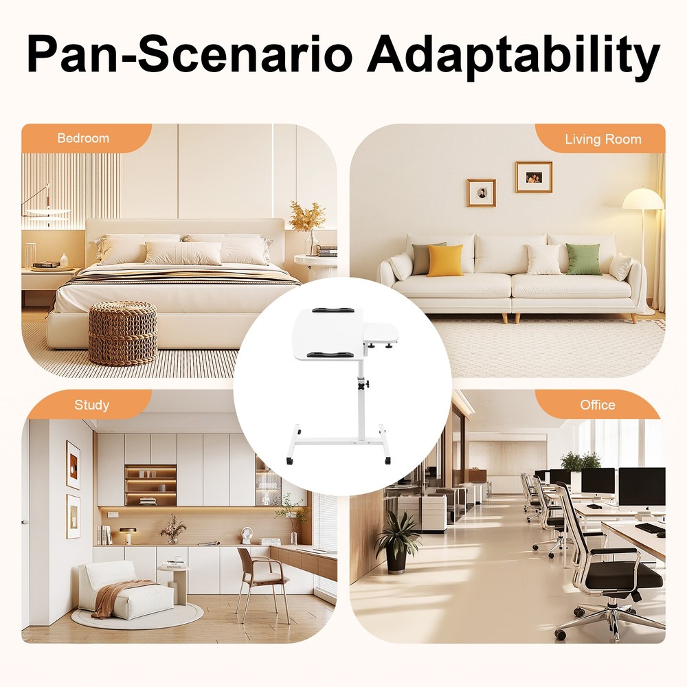 Portable Adjustable Office Laptop Desk Rolling Table Computer Mobile Stand NEW