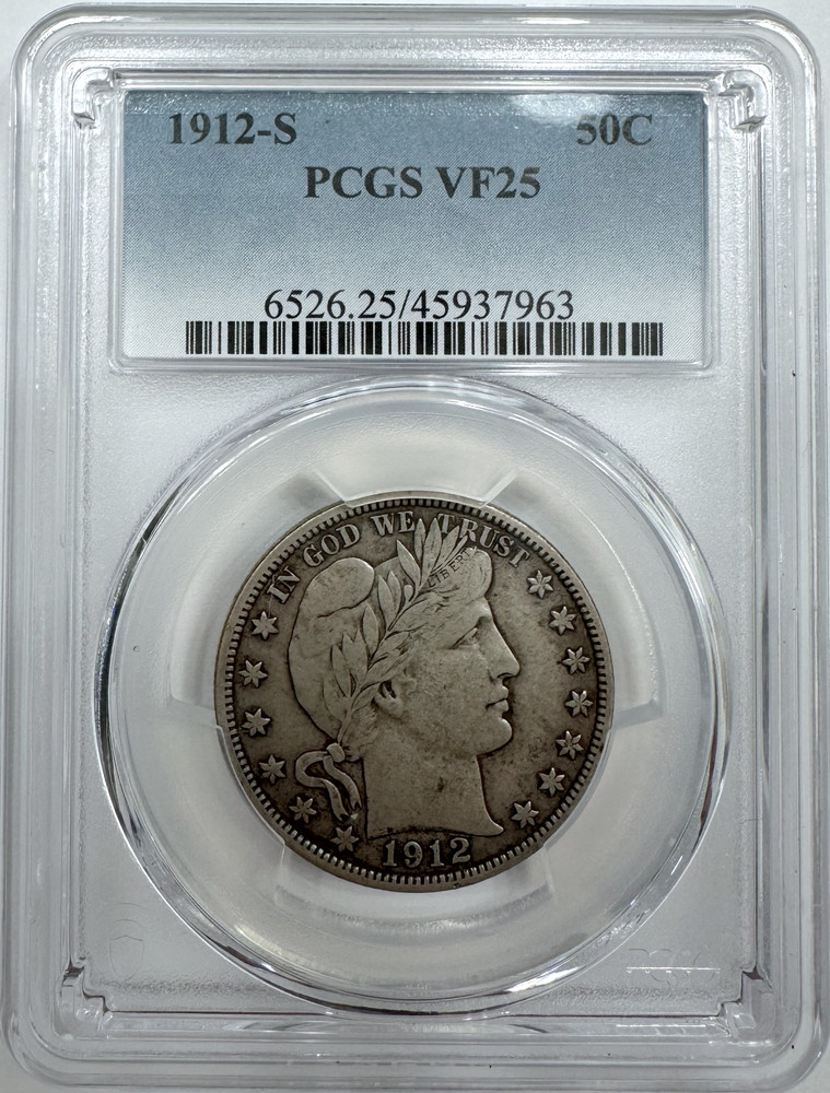 1912-S - Barber Half Dollar - 50c - PCGS VF25