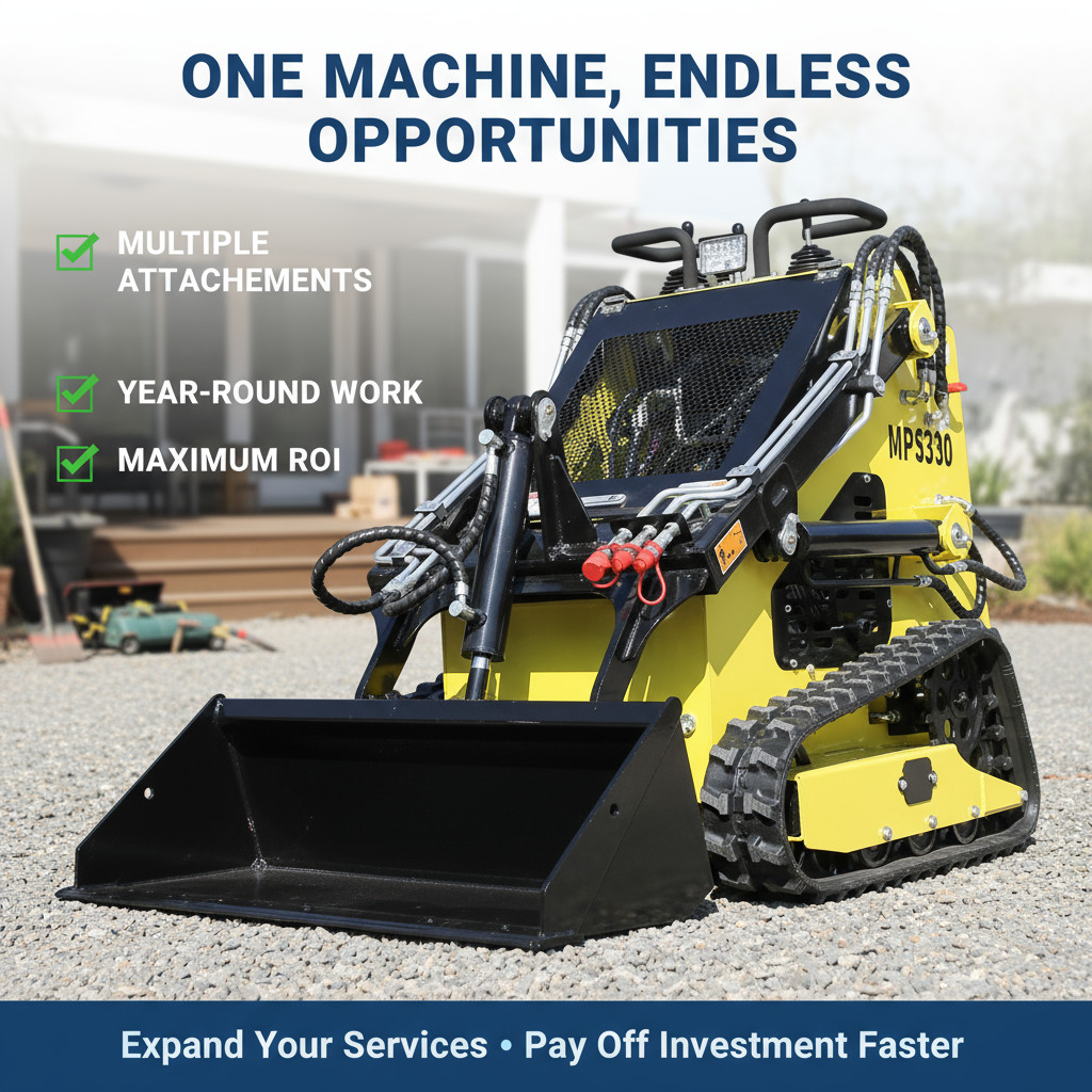 13.5HP Mini Skid Steer Track Loader with Hydraulic Drive