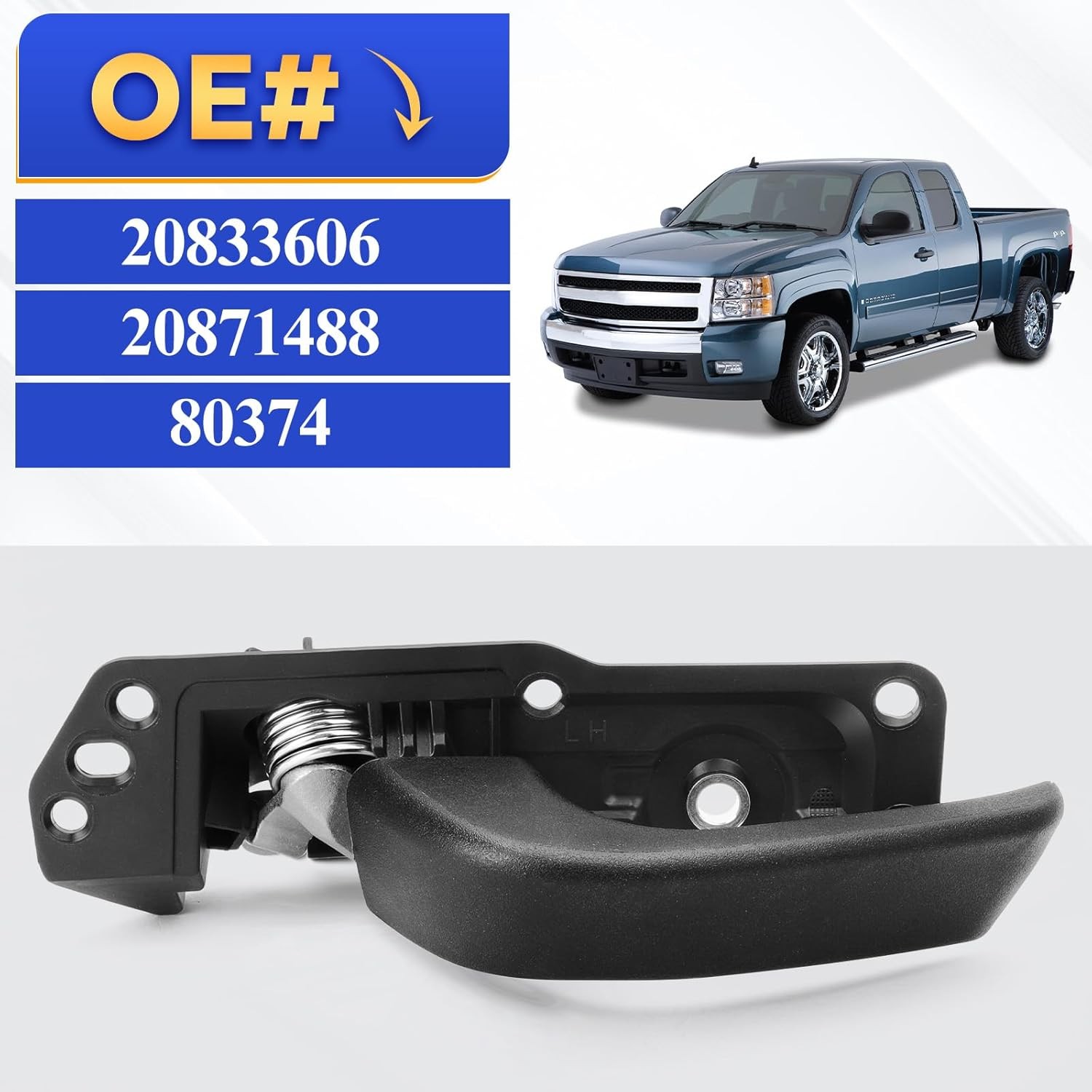 LH Driver Side Interior Door Handle Kit for 07-13 Chevy Silverado GMC Sierra US