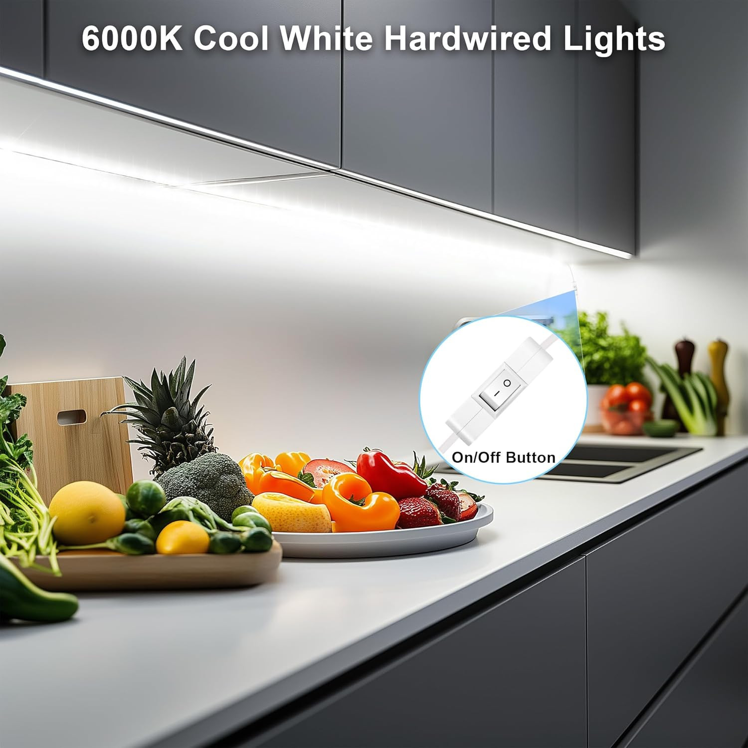 under Cabinet LED Strip Lighting Hardwired 24In, Ultra Bright Small LED Light Ba