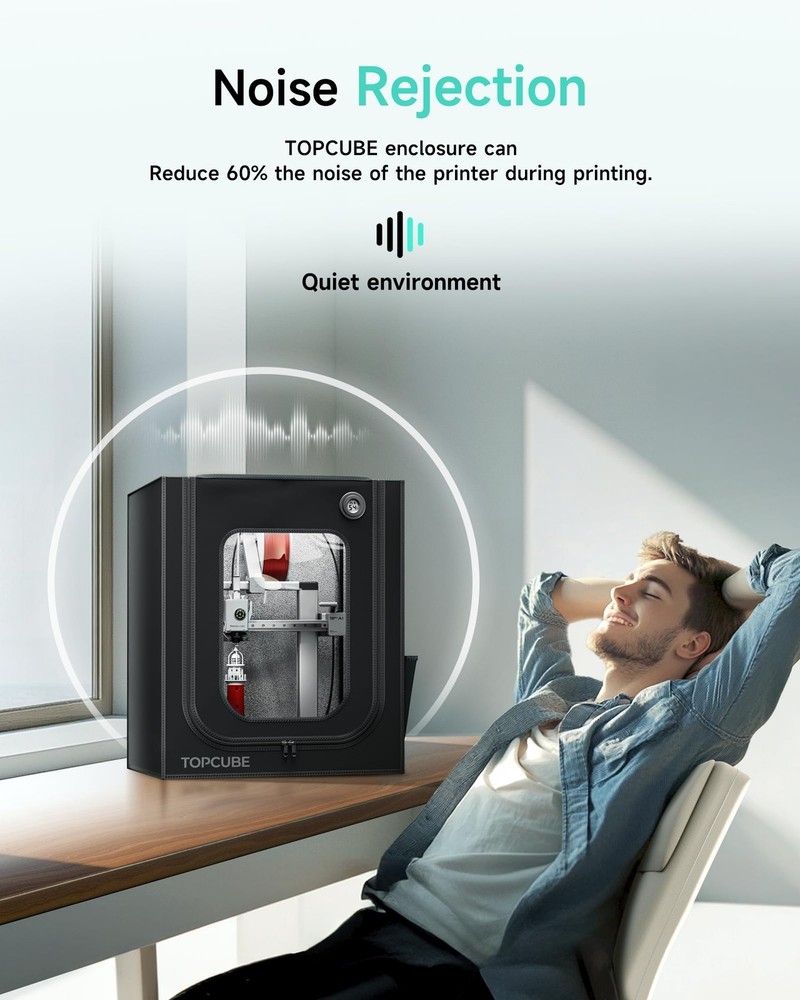 TOPCUBE 3D Printer Enclosure for Bambu Lab A1, Large Size For Black