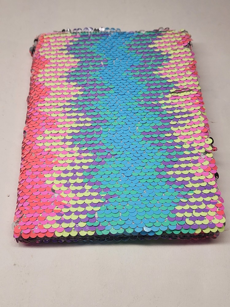 Rainbow Sequin Lined Journal with Pen Holder New