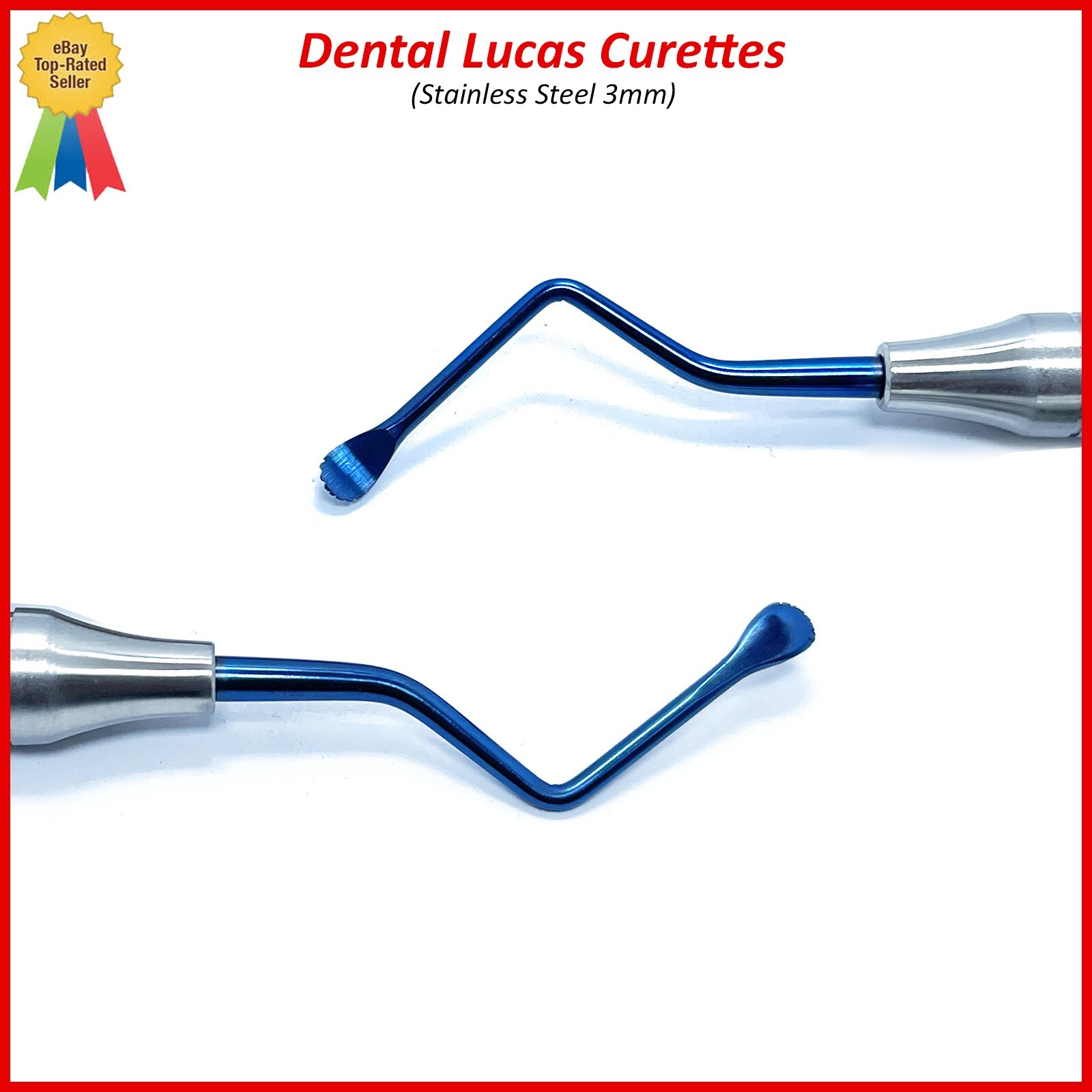 Periodontal Dental Lucas Surgical Bone Curettes 3mm Serrated Spoon Instruments