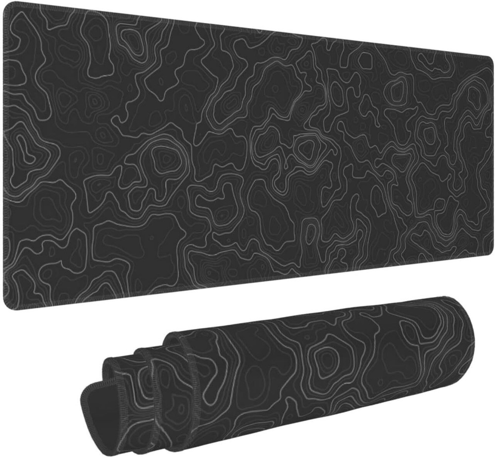 Topographic Map Lines Mouse Pad Geographic Gaming X-Large,