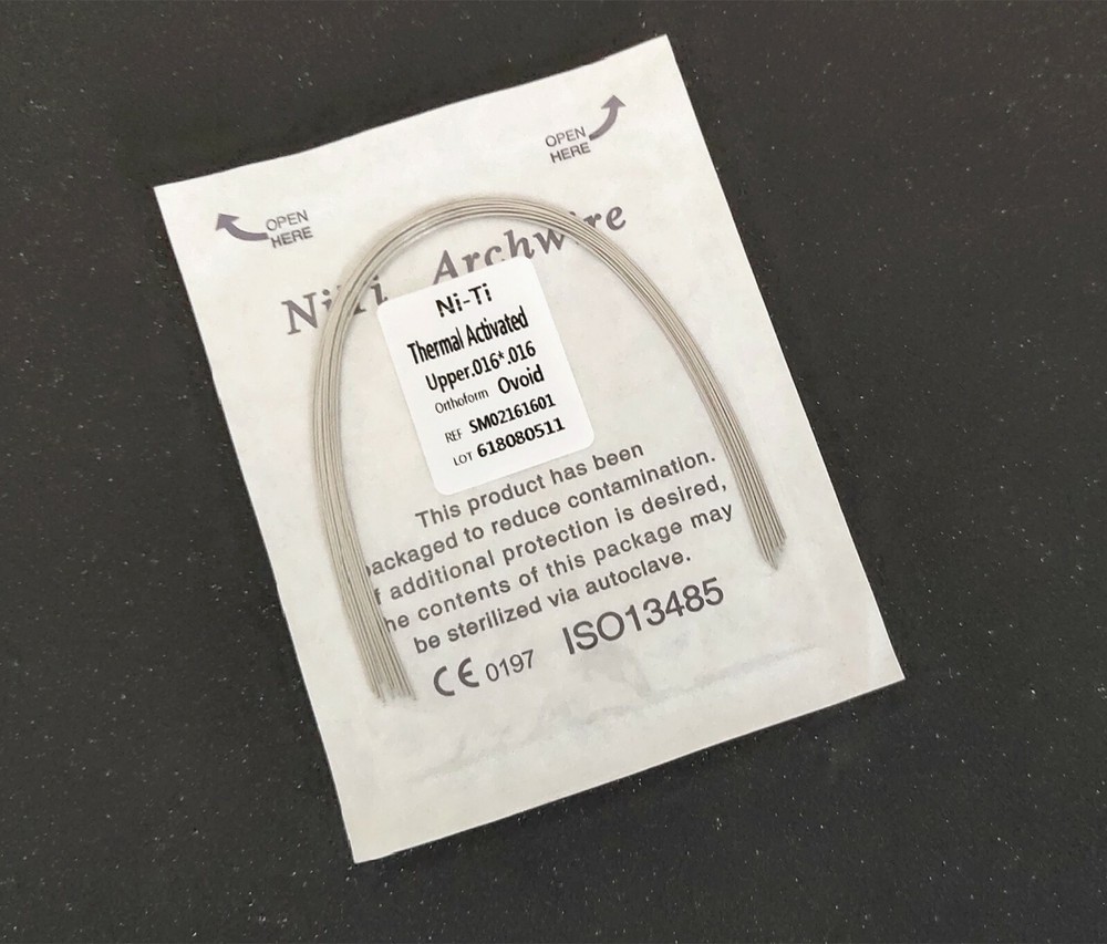 20 Packs 200 Pcs Thermal Activated NITI Rectangular Arch Wire Bows Ovoid Form