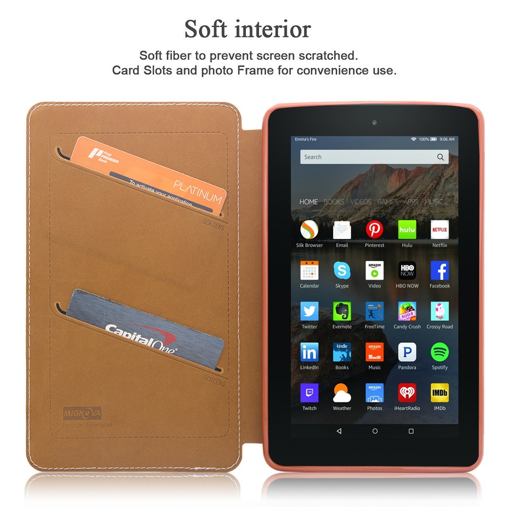 Folio Leather Cover Case For Amazon Kindle Fire 7" 5th 7th 8th 2019 Gen