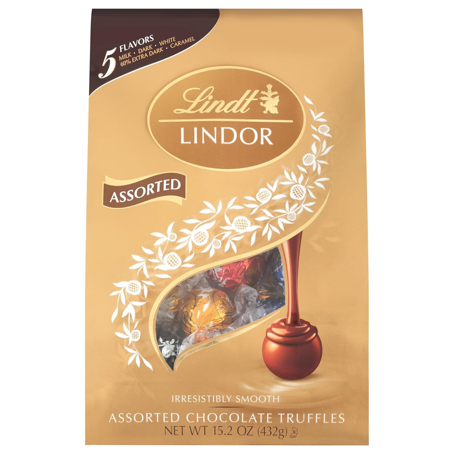Lindt LINDOR Assorted Chocolate Candy Truffles, Chocolate with Smooth, Melting T