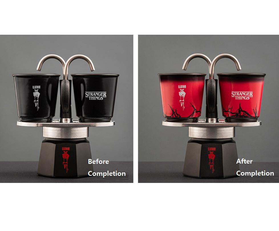 Bialetti Mini Express Stranger Things 2-Cup Set Color-Changing Ceramic Cups NEW