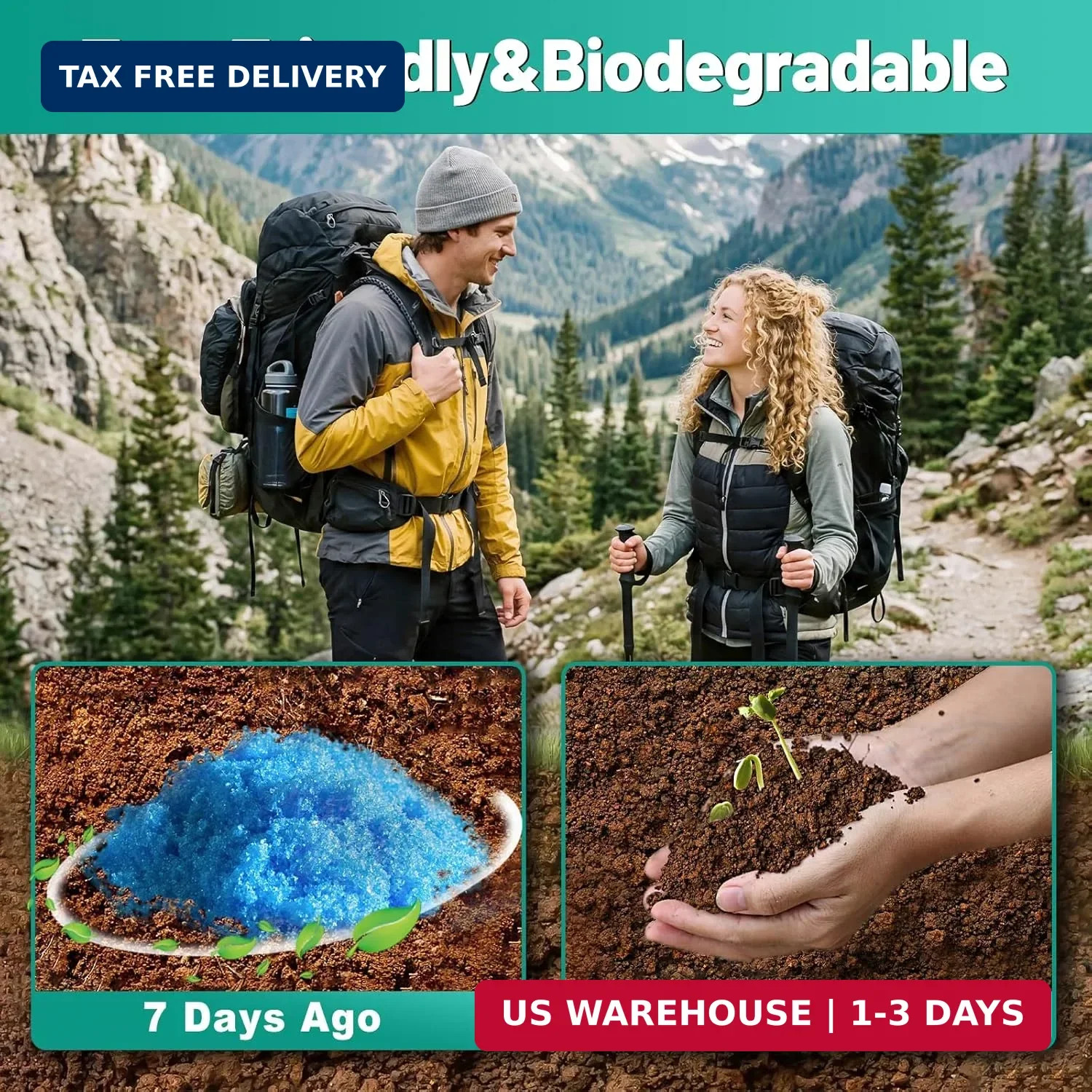 PortablePortable Toilet Gel, Poo Powder for Portable Toilet, Camping Toilet Gel,