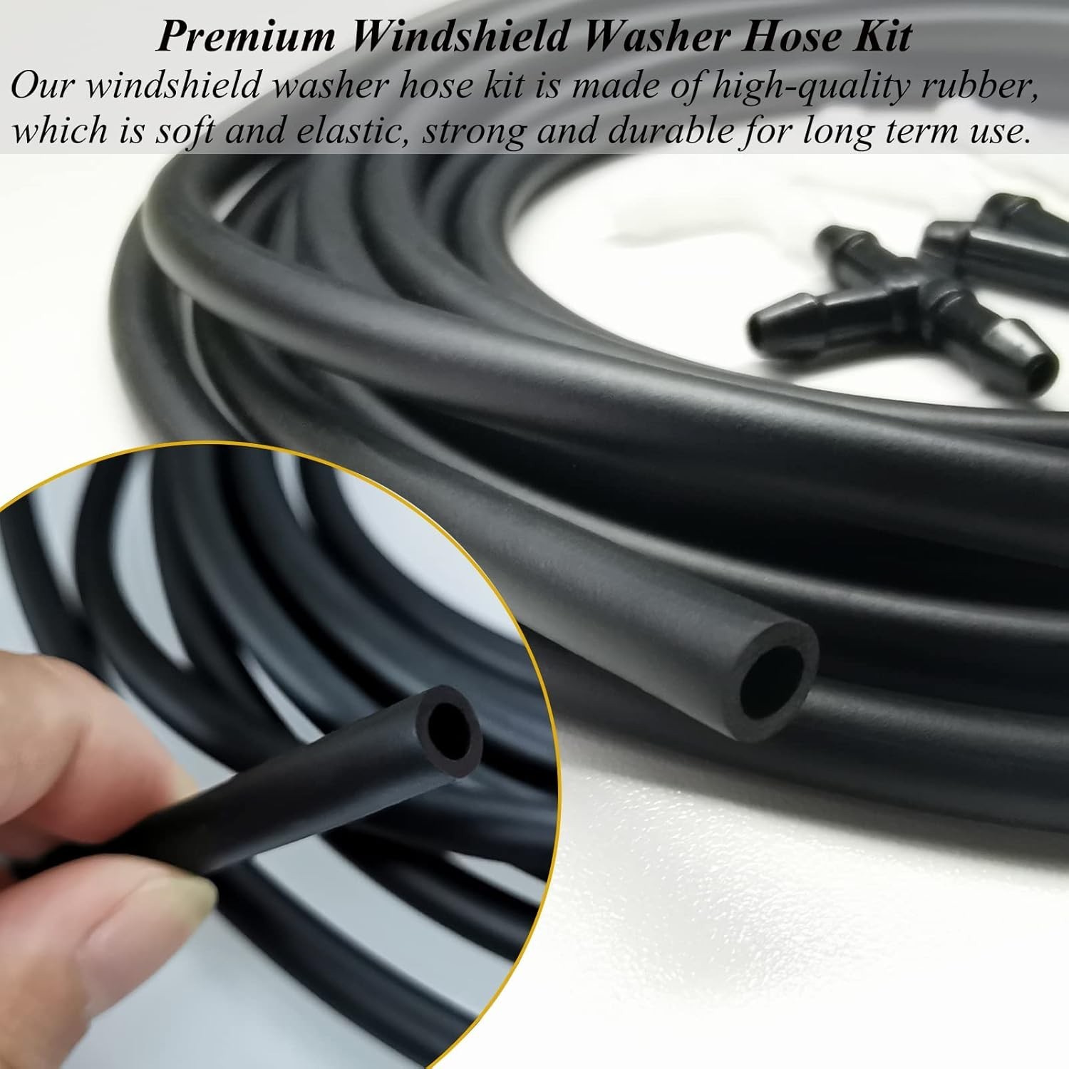 Windshield Washer Hose Kit - Includes 4 Meter Washer Fluid Hose & 12 Pcs Hose