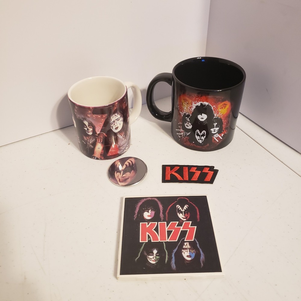 kiss memorabilia lot Mugs Coaster Pin Patch
