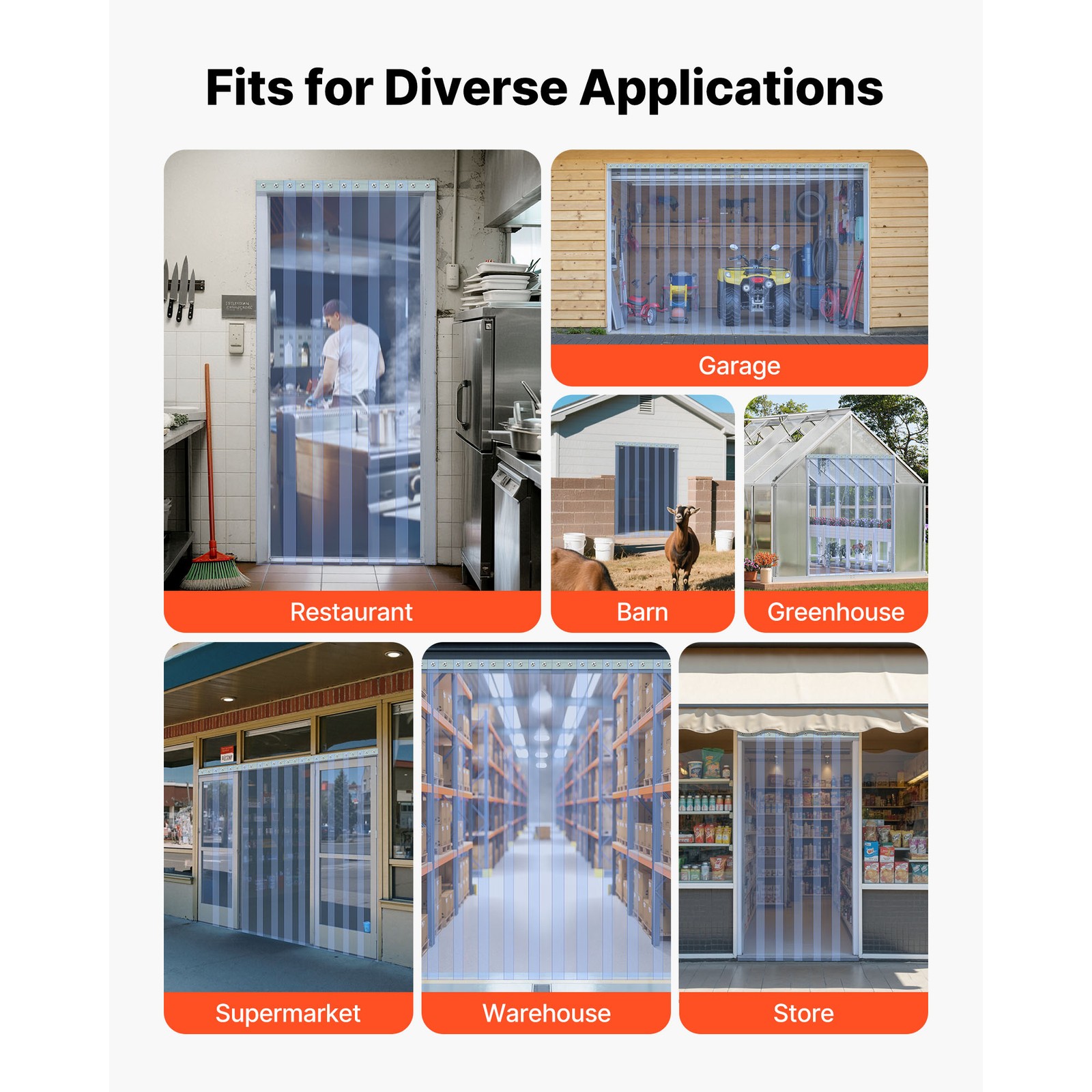 Uimoso PVC Strip Curtain Roll 101 ft x 12 in for Doorway Applications