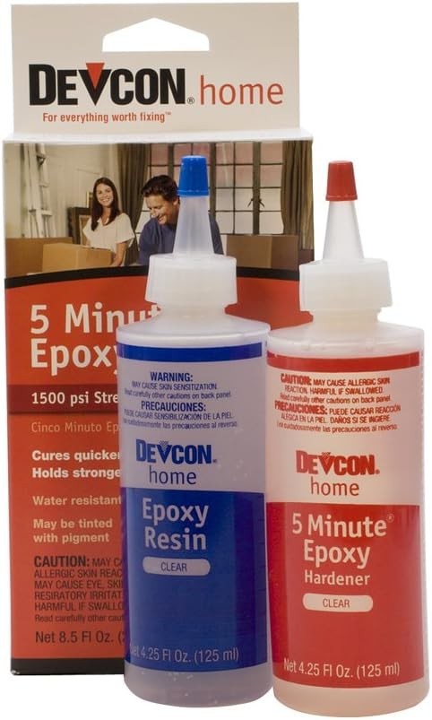 Devcon Epoxy, 5 Minute Epoxy, 2 Bottles Net 4.25 Fl Oz (125Ml)