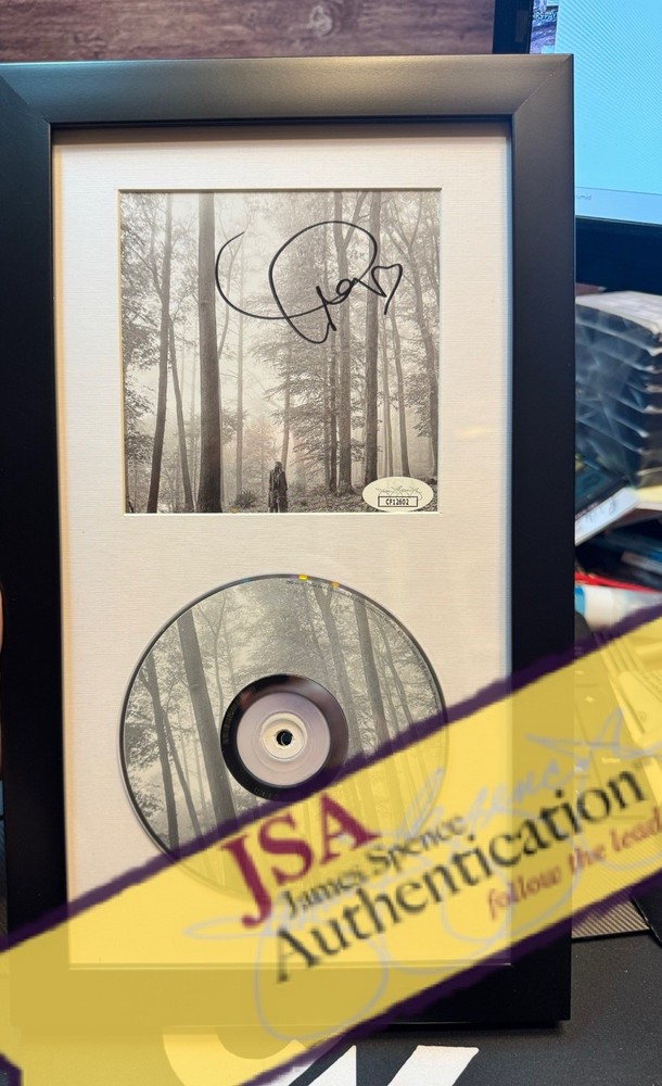Taylor Swift Signed CD Insert "Folklore" Framed 6.5x12 - JSA