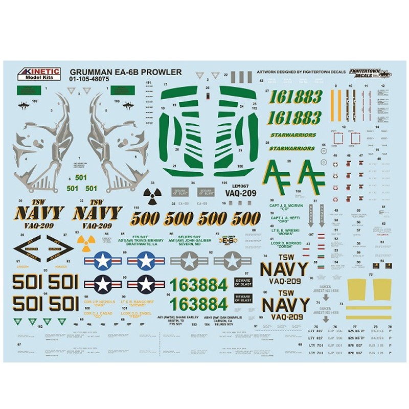 KINETIC K48075 1/48 EA-6B Prowler "Darth 'Vader" Assembly Model Kit