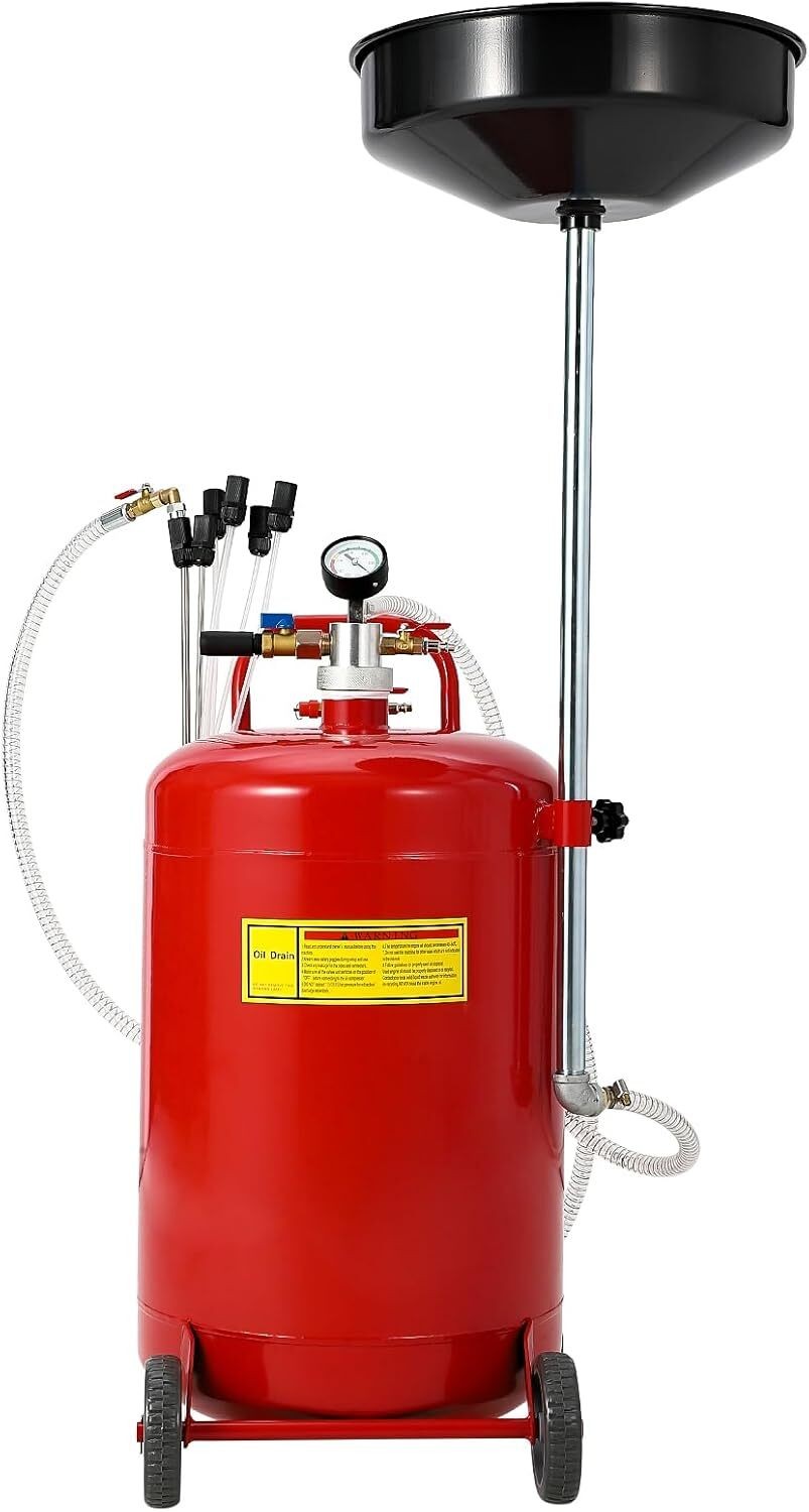 20 Gallon Waste Oil Drain Tank, Oil Drain Vacuum and Extractor for Oil Change