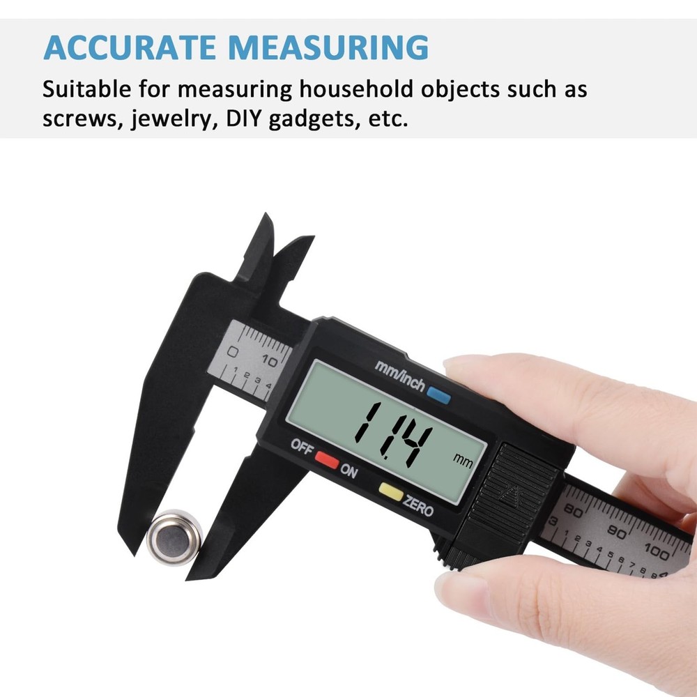 Digital Caliper, 06" Calipers Measuring Tool Electronic Micrometer Caliper w...