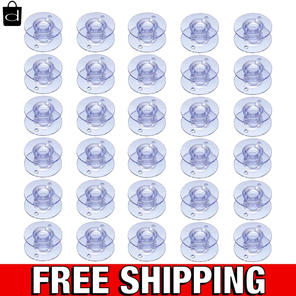 30Pack Plastic Sewing Machine Bobbins for Brother