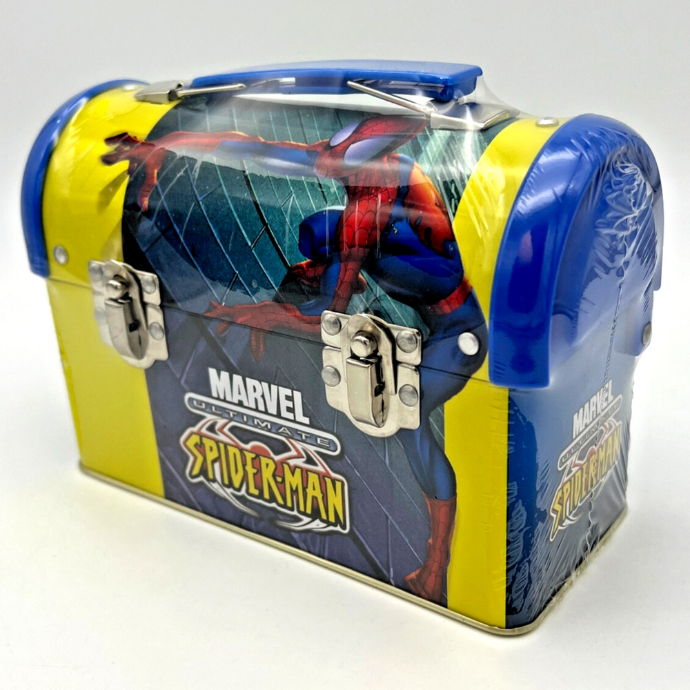 Marvel Comics ULTIMATE SPIDER-MAN Lollipop Candy Storage Box Tin (2001) SEALED