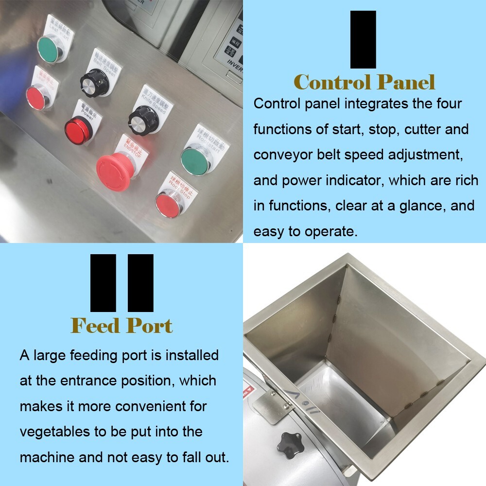 110V Two Head Variable Frequency Fruit & Vegetable Cutter Slicer/Shreder/Dicer