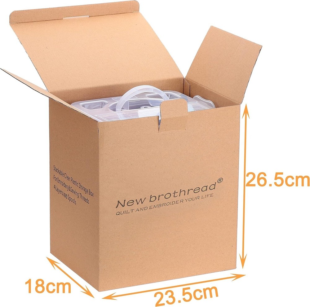 80 Spools 500m Each Embroidery Machine Thread with Clear Plastic Storage Box ...