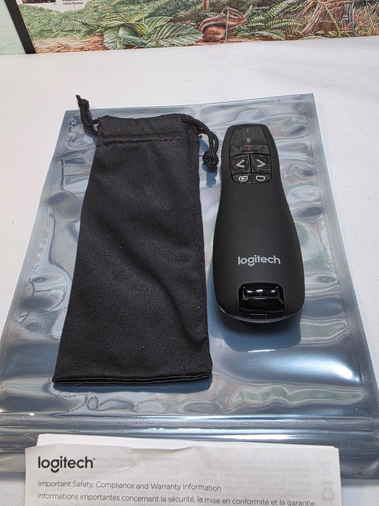 Logitech R400 Laser Presentation Remote - Black - New - Open Box - Never Used