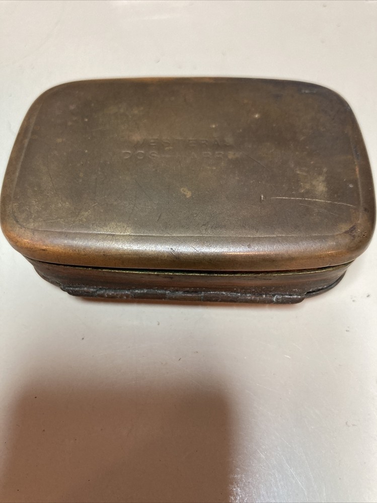 Westeras Brass Rectangle Snuff Box Antique
