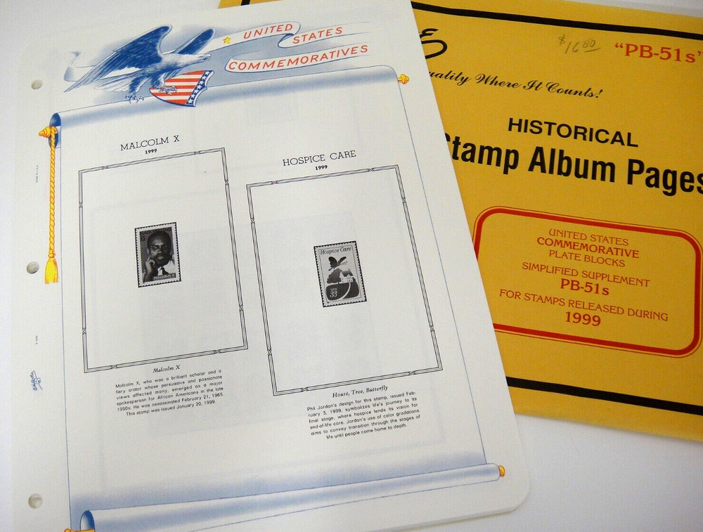 White Ace 1999 U.S. Commemorative Plate Blocks Simplified Supplement PB-51s NOS