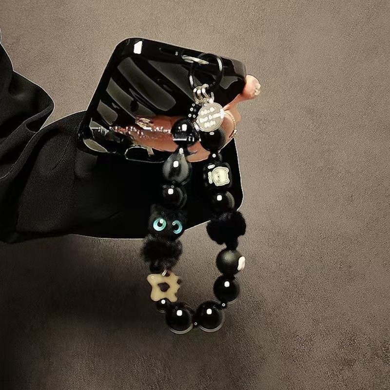Beaded Kitten Phone Lanyard Soft Wrist Strap Multiple Functional Key chain
