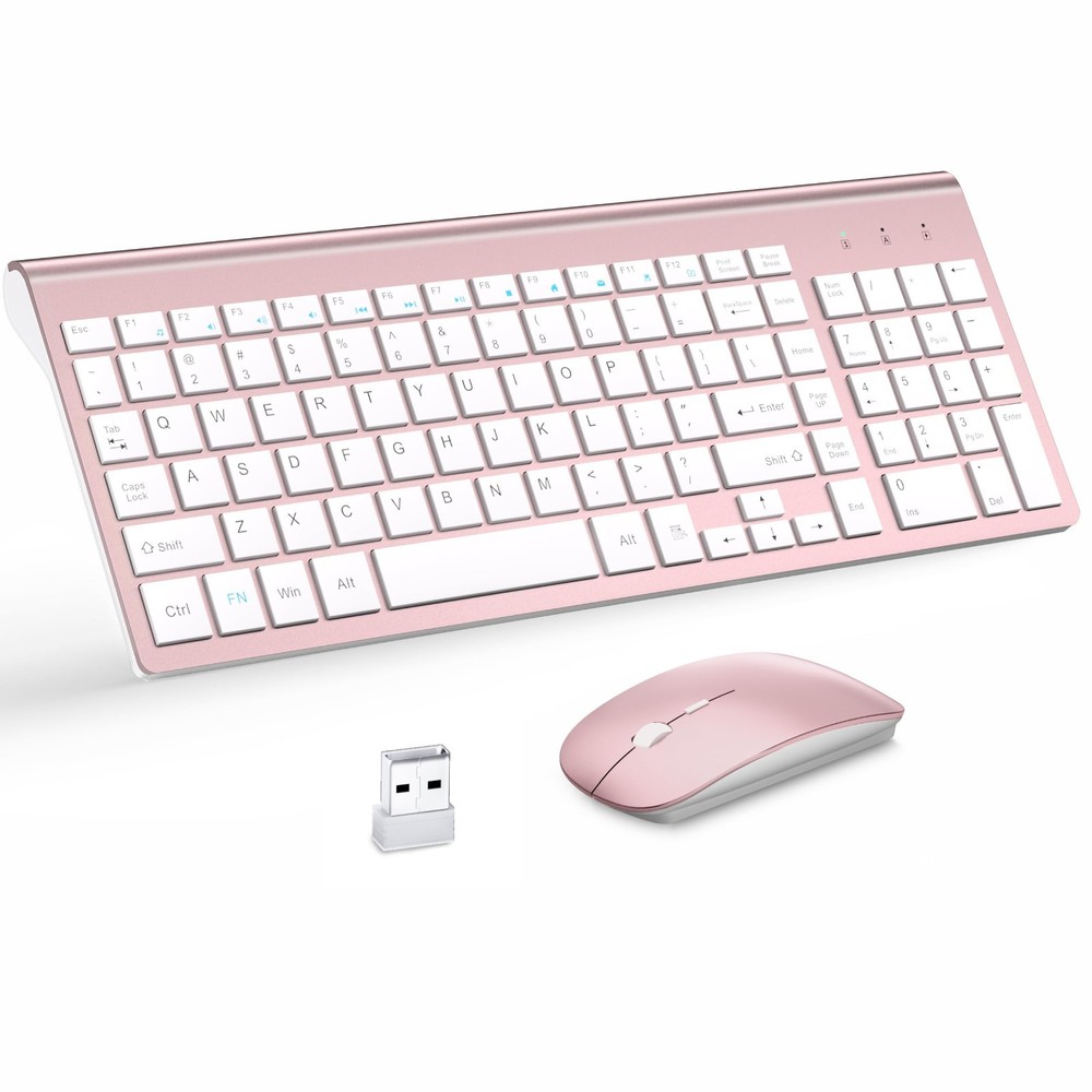 Wireless Keyboard and Mouse with Mouse Pad Ultra Slim Combo MOOJAY 2.4G USB KM50