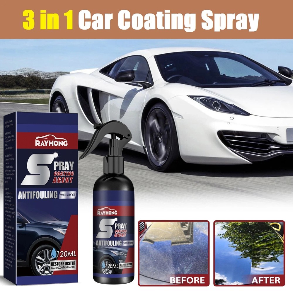 2 Sets Multi-Functional Coating Renewal Agent, 3 in 1 Ceramic Car Coating Spray