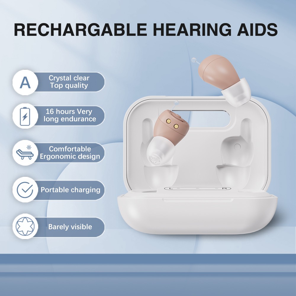 A Pair Hearing Aid Noise Reduction Virtually Invisible Hearing Loss Elderly