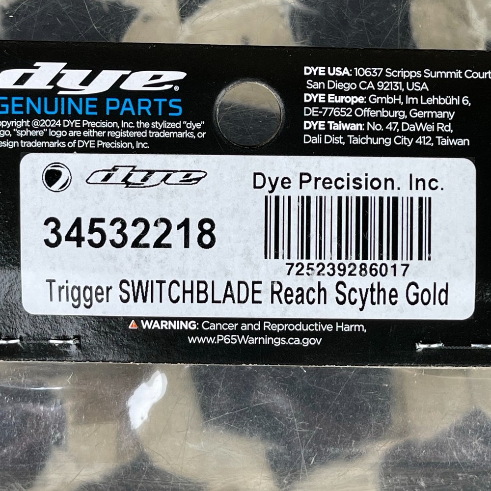 NEW Dye Switchblade Trigger Blade - Scythe - Gold