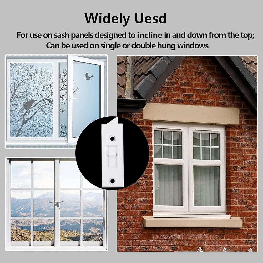 Easy-Install Plastic Window Latch Locks - 12 Pieces for Quick Replacement