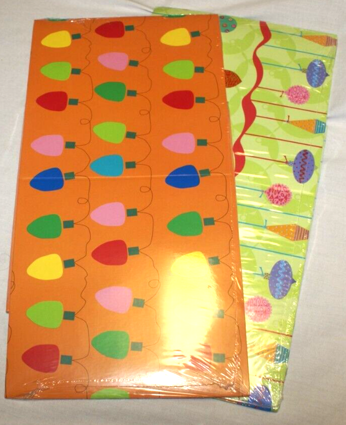 2 ct Christmas Assorted Decorated Gift Boxes 7" Square Cubes New - Sealed