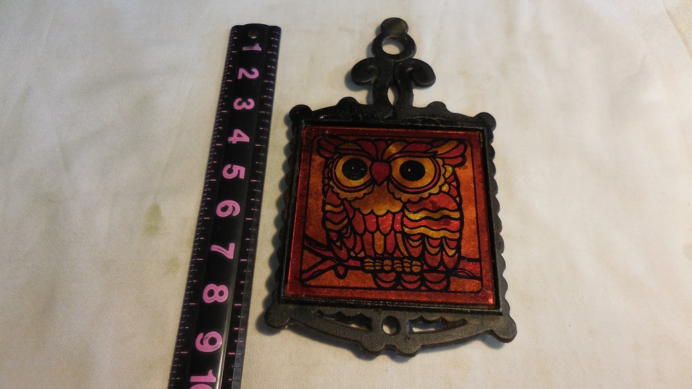 Owl Cast Iron Trivet Wall Hanging Decor