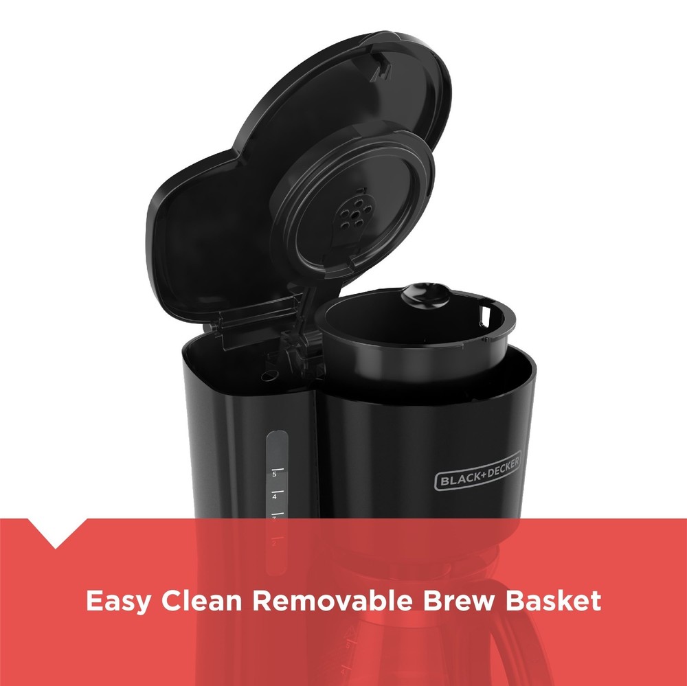 BLACK+DECKER 5-Cup Switch Coffee Maker Programmable with Timer