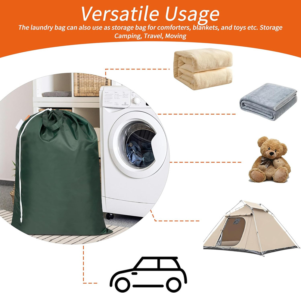 Extra Heavy Duty Large Laundry Bag with Sturdy Handles and Drawstring Closure, 2